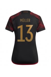 Tyskland Thomas Muller #13 Fotballdrakt Borte Klær Dame VM 2022 Korte ermer